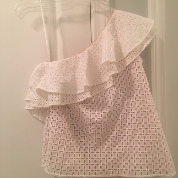 j.Crew Ruffle One Shoulder Top Size 4 NWT - Picture 4 of 7
